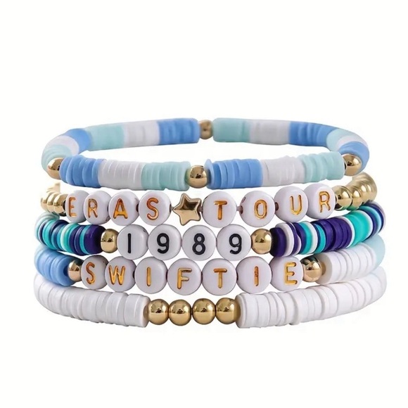 New! Taylor Swift Swiftie Eras Tour Beaded Bracelets Set of 5 - Picture 2 of 9